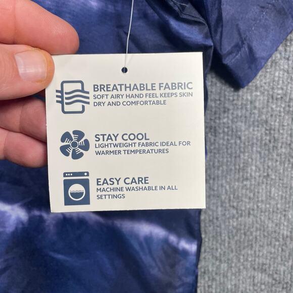 NWT Trunks Button Up Tie Dye Shirt Men's XL Blue/White Striped Casual Beachwear - Picture 5 of 11